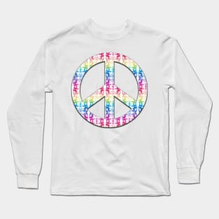 Rainbow Tie Dye Peace Long Sleeve T-Shirt